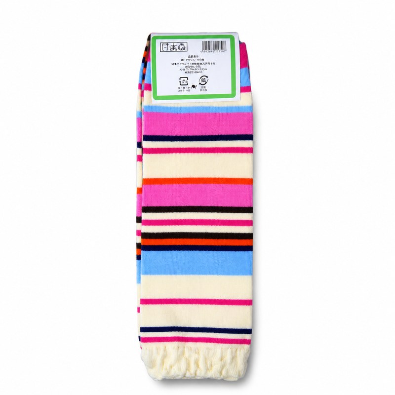 Colorful Striped Leg Warmers by ANV Socks — Cotton + lycra. Vibrant multi-color striped leg warmers for toddlers and children. Cotton-lycra blend for stretch and comfort. One size fits most. Ideal for retail and dollar store distribution.