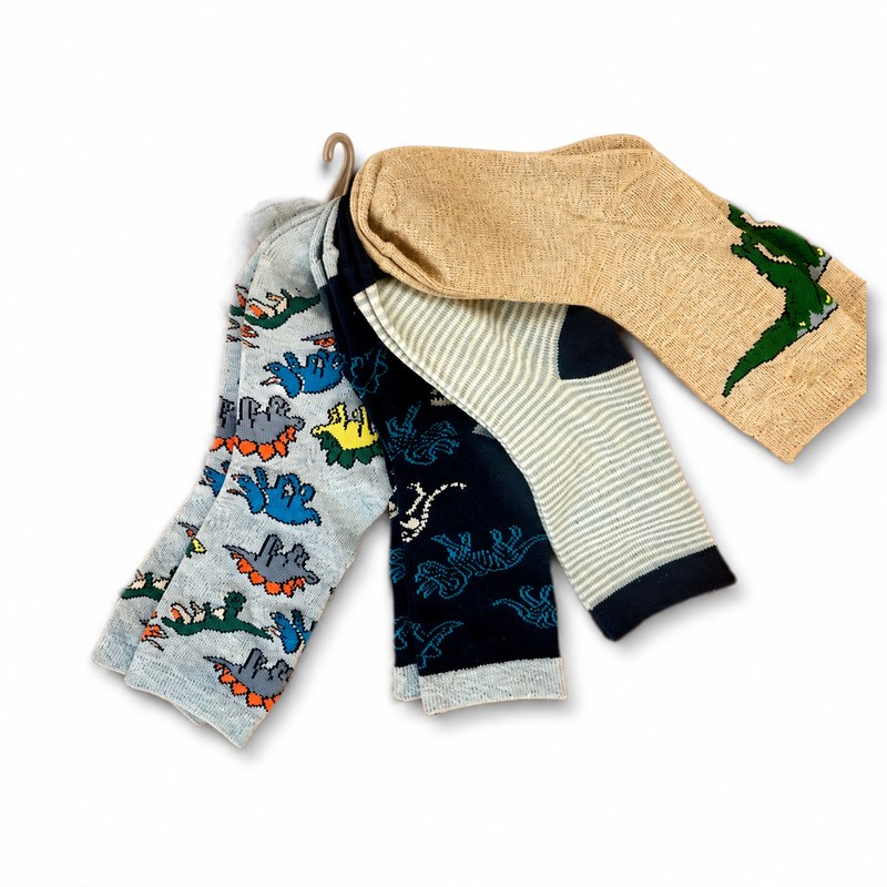 Themed Kids Pattern Pack by ANV Socks — Cotton blend. Six-pair pack of kids' themed knee-high socks. Adaptable as Halloween / Christmas / Easter seasonal pack with character motif swaps. CPSIA-compliant for US.